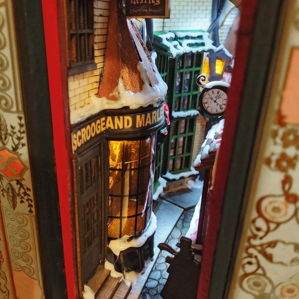 Christmas Carol Diorama Bookshelf Insert