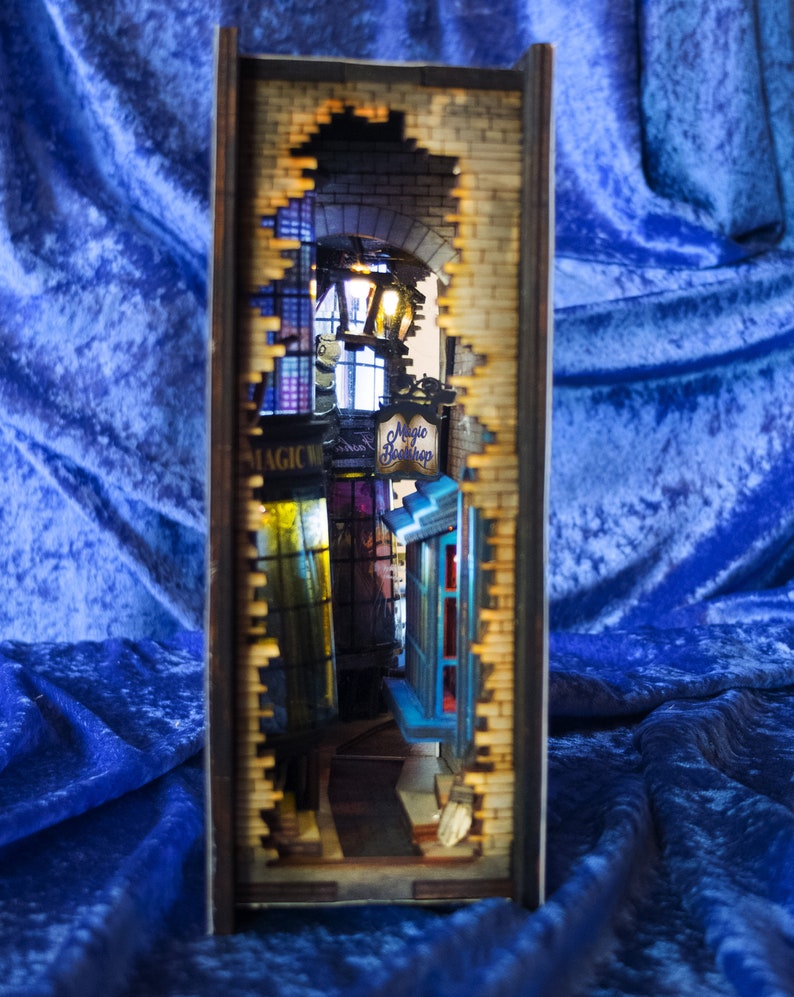 Wizard's Alley by Night Diorama Bookshelf Insert Etsy