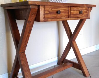Cross-legged Wood Desk / Table with Drawers