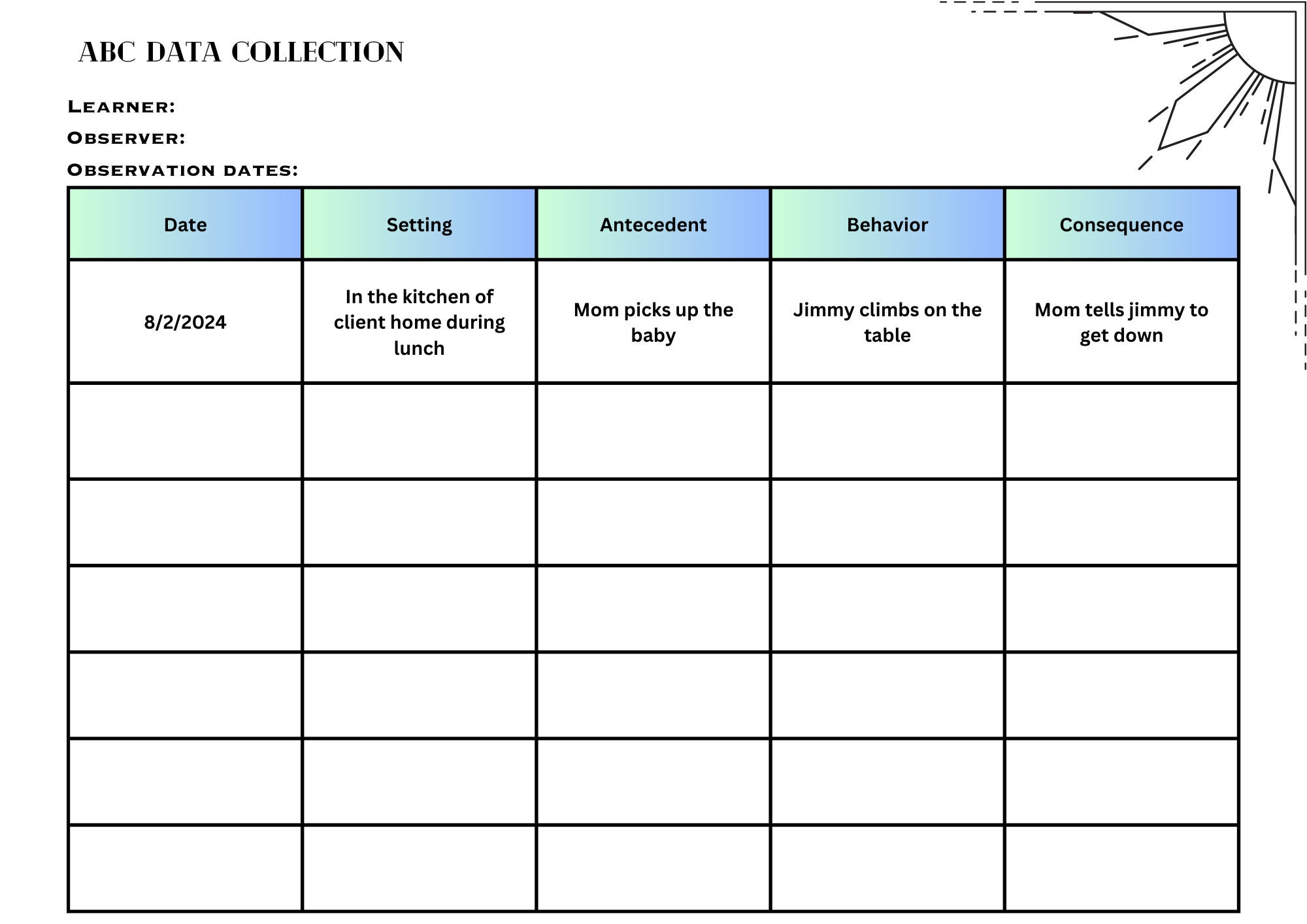 Data Collection Chart Template