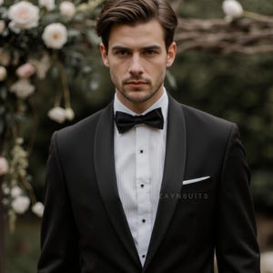 Premium Black Tuxedo| Two-Piece Suit |Custom Made suit|Wedding Suit|Prom Suit|Groom suit|Groomsmen|Tailor-Made|Bespoke Tailored