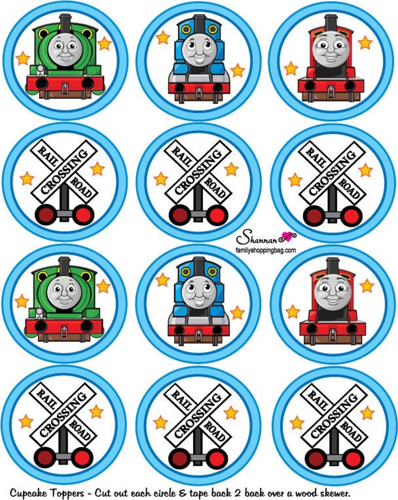 Thomas the Train Edible Cupcake Topper Etsy
