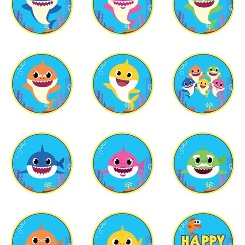 Baby Shark Cupcake Toppers / Baby Shark Party / Baby Shark - Etsy