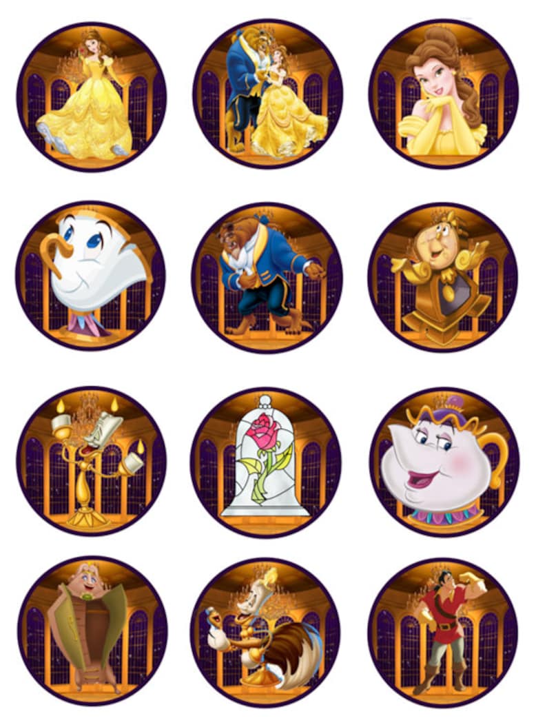 Beauty And The Beast Cupcake Toppers Printable