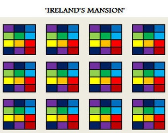 PDF-MÖNSTER TILL Tvillingquilt...Snabbt och enkelt...Kostnadsfritt för Charm Pack och Jelly Roll...'Irlands herrgård' ... Direktnedladdning