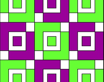 PDF-mönster för lapptäcke ... Snabbt och enkelt ... Fat Quarter-, Charm Pack- och Jelly Roll-vänligt ... 'NO.5 Lyth Hill Road' ... Direktnedladdning