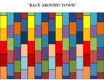 PDF schoot Quilt patroon... Snel en eenvoudig... Layer Cake vriendelijk... 'RACE in de stad'... Instant download