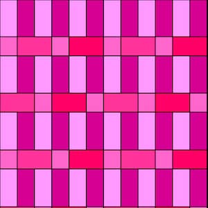 Może przedstawiać: Geometriczny wzór z naprzemiennymi kwadratami w kolorze różowym i magenta. Kwadraty są ułożone w siatkę, tworząc wizualnie atrakcyjny wzór.