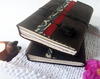 Thick Refillable Travel Journal with Mixed Paper, Leather Cover