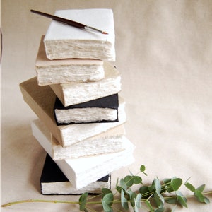 Cute Mini Sketchbook Watercolor, 9*12 (4*5&quot;), 144pg Cotton paper (120gsm), Deckled edges, Handmade, 2 sizes available