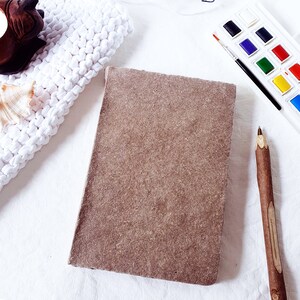 Art Book, Mixed Thick Deckled Cotton Rag Paper, 1218cm, Cold Press, Suitable for all Media, 72pg, Acid Free, Hand Sewn, Fair Trade Brown