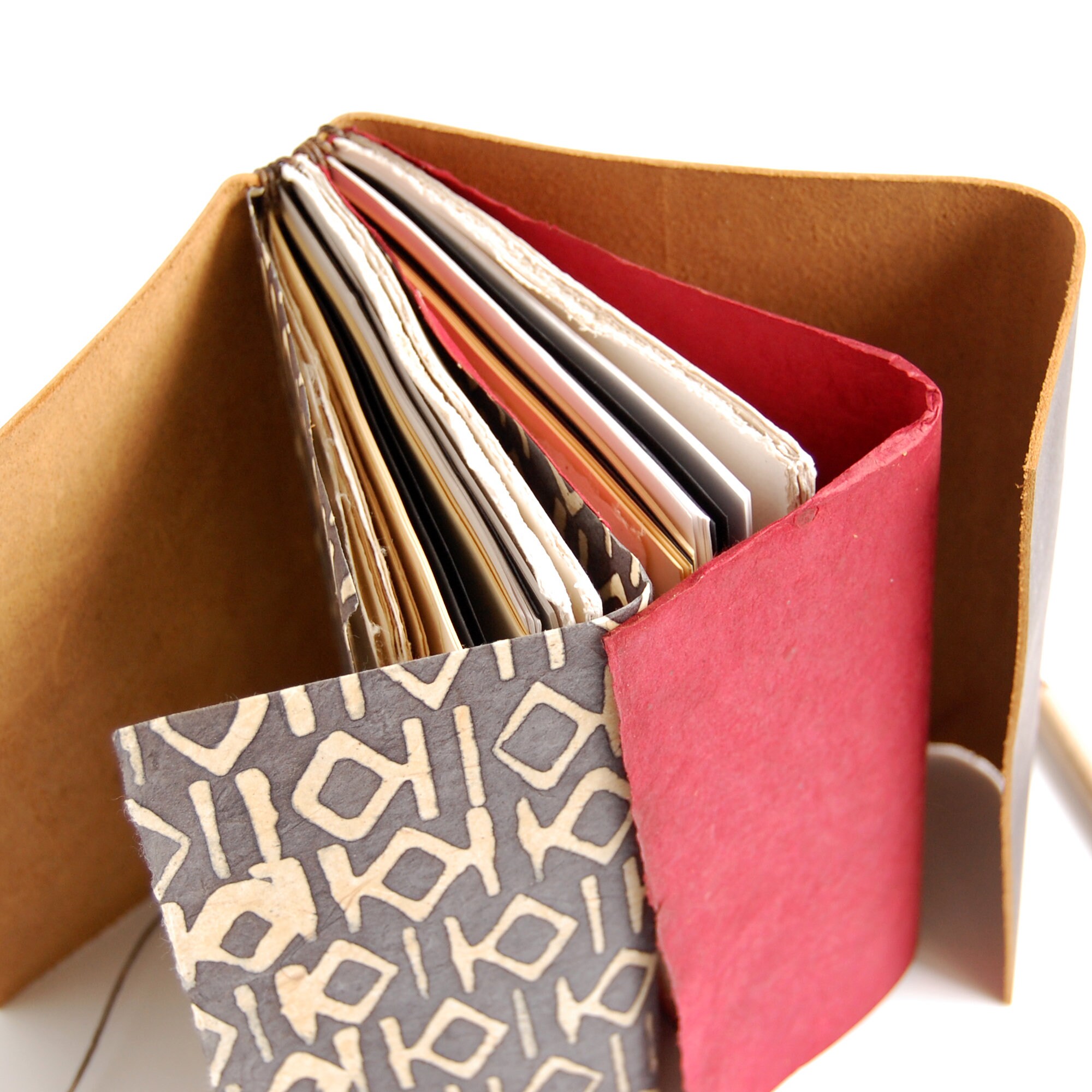 Thick Refillable Travel Journal With Mixed Paper Leather Etsy