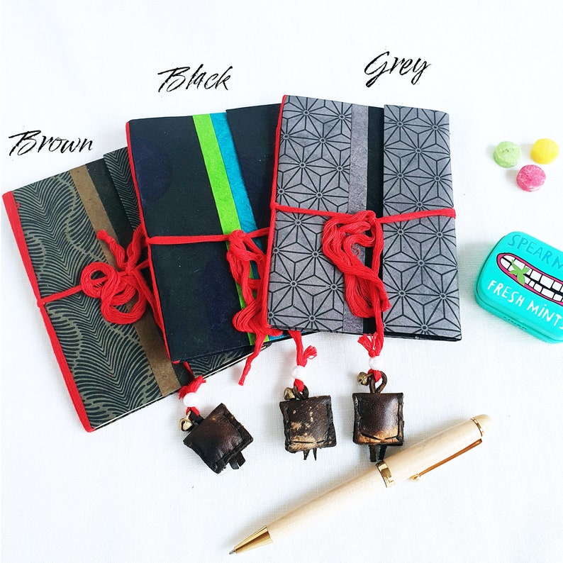 Pocket Journal, Travel Journal, Thin with 32pg, Lokta Paper, A6: 10.516cm 64, Perfect for a Week End Break, Gratitude or in any Bag image 2