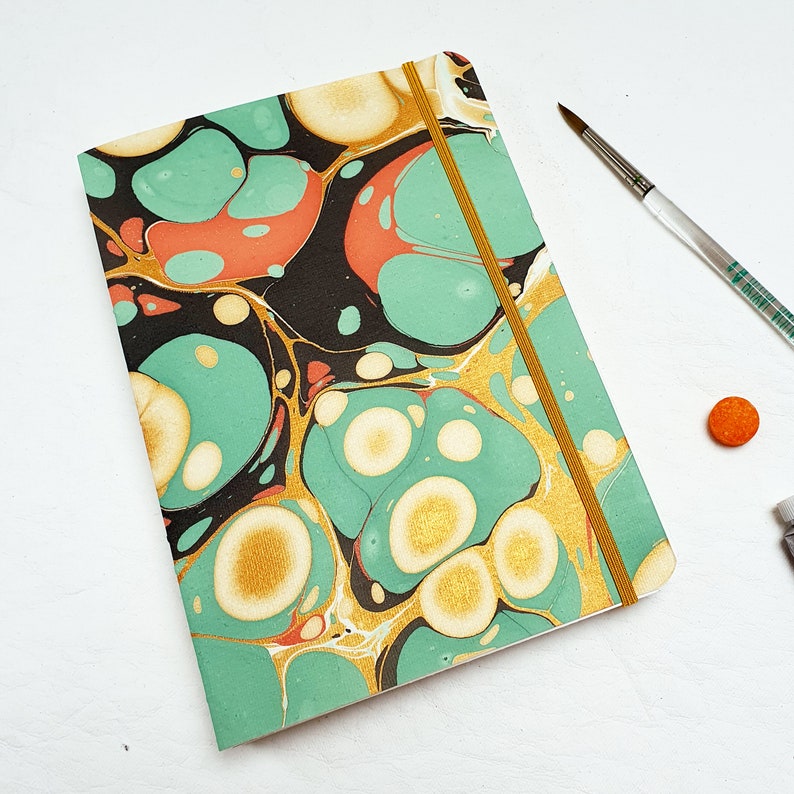 Handmade Watercolour Sketch book, Marbled A5 2115-86, 64pg, 200gsm, Straight from the Workshop, Made to Order, Customized to your Needs image 2
