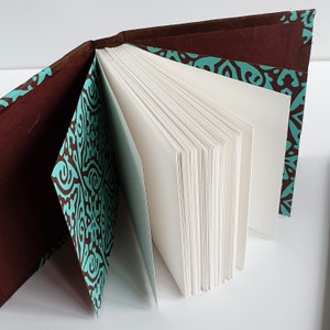 Sketchbook, Square, Small 1010cm 44, 80 pg, 160gsm Cold Press Paper, Raised Cord Binding, Lay-Flat, Handmade to Order, Pocket, Tiny image 5