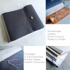 Photo Album, Handmade, Vegan, Thick Mixed Artisan Paper with Subtle Inclusions, Long Stitch Binding, No Bulging, 56pages 2721cm 118.5 image 8