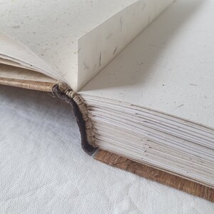 Photo Album, Handmade, Rustic, Square, 1212.53131cm, 75pg, Mixed Artisanal Paper 300gsm, Leather Raised Cord Binding & Natural Paper image 3