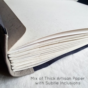 Photo Album, Handmade, Vegan, Thick Mixed Artisan Paper with Subtle Inclusions, Long Stitch Binding, No Bulging, 56pages 2721cm 118.5 image 5