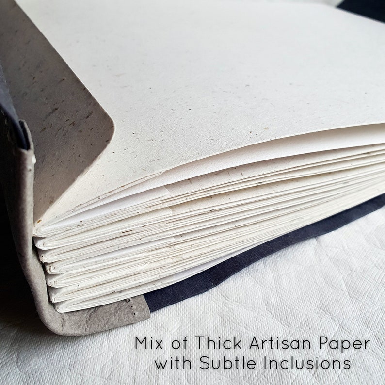 Photo Album, Handmade, Vegan, Thick Mixed Artisan Paper with Subtle Inclusions, Long Stitch Binding, No Bulging, 56pages 2721cm 118.5 image 5