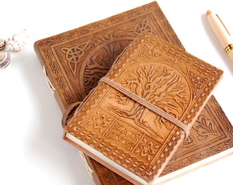 Small Celtic Tree of Life Leather Journal