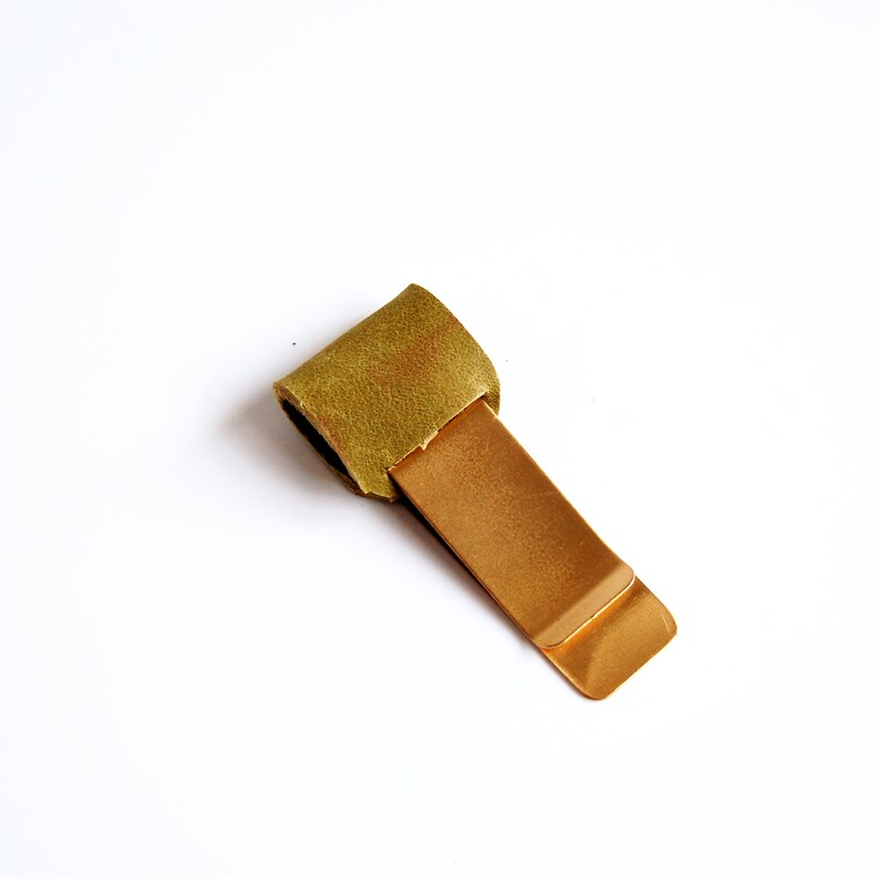 Minimalist Leather Pen Holder With Clip for Notebook Etsy