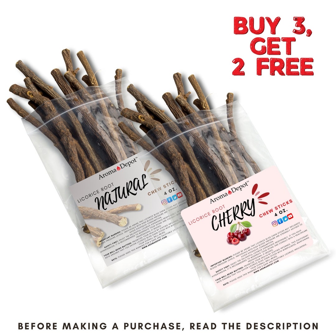 Licorice Root Chew Sticks 4 Oz. 100 Natural & Flavored. Glycyrrhiza