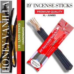 HONEY VANILLA Incense Sticks 19&#39;&#39; Jumbo Scented Incense Bulk Wholesale Natural 30-Scented 19-inch Incense Sticks
