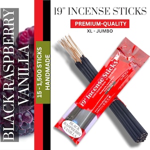 BLACK RASPBERRY VANILLA Incense Sticks 19&#39;&#39; Bulk Wholesale Natural 100-Scented 19-inch Incense Sticks