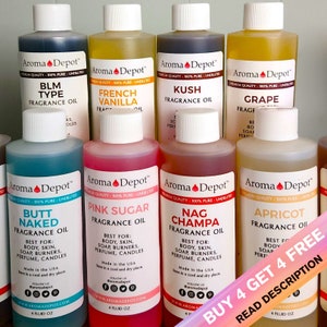 Fragrance Oils 4 oz. Fragrance Oil For Birthday Soap Making Supplies, Body, Candle Making & Diffuser. BUY 4, Get 4 FREE!