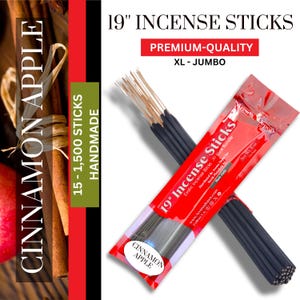 CINNAMON APPLE Incense Sticks 19&#39;&#39; Bulk Wholesale Natural 100-Scented 19-inch Incense Sticks