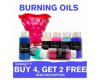 Premium Fragrance Burning Oils 1 oz & 2 oz for Diffusers, Lamps, Incense - Aromatherapy Scents, Buy 4 Get 2 Free.