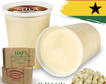 Organic African Shea Butter, Raw Unrefined Ivory, 32 oz 2-Pack