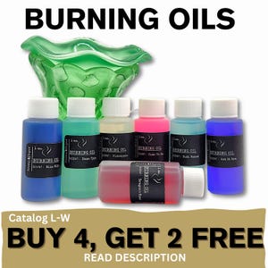 1oz & 2oz Fragrance BURNING OILS for Car Air Diffusers, Electric Lamps, Fragrance Lamps, Incense Making - Buy 4 Get 2 Free Aromatherapy Oils