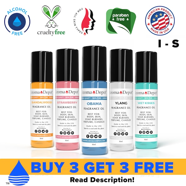 10ml Roll-On Bottles Cologne/ Perfume Body Oils Long Lasting & No Dilutions. Buy 3, Get 3 Free.