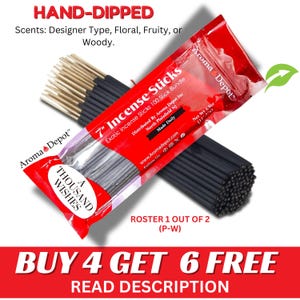 100 Sticks Handmade 7'' Incense Sticks 7 inch: Natural Scented Variety Pack for Meditation & Aromatherapy. Buy 4, Get 6 Free.