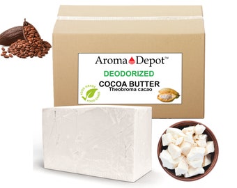 Cocoa Butter DEODORIZED Prime Cold Pressed Natural Unrefined For Skin, Body, Soap Making, Lotions BULK Wholesale