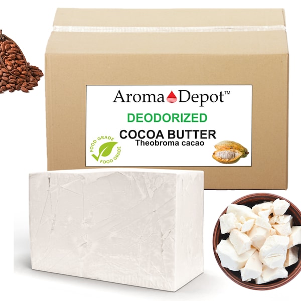 Cocoa Butter DEODORIZED Prime Cold Pressed Natural Unrefined For Skin, Body, Soap Making, Lotions BULK Wholesale