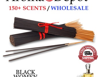 Black Women Incense Sticks 11" Handmade, Hand Dipped Natural Variety, BULK Scented, Meditation