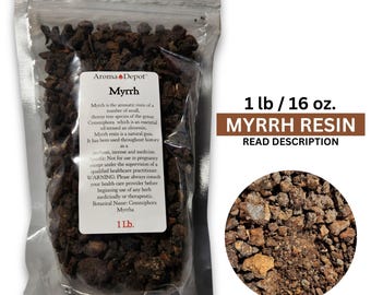 Myrrh 16 oz.  Resin Tears Gum Sap Ethiopian Rock Incense Premium Blessings, Ancient, Purification, Magical, Spiritual, Granular