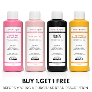 16 oz. Fragrance Oils. Buy 1 Get 1 FREE. Great For Body Butters, Soap Making Supplies, Body, Candle Making, Oil Diffuser & Incense Sticks.