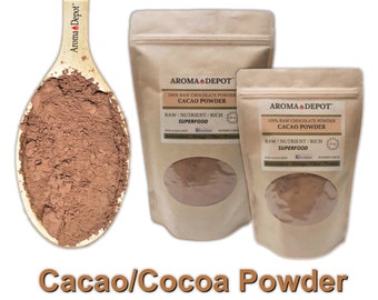 Raw Cocoa Powder / Cacao Powder 100% Chocolate Natural Wholesale Bulk Imported from Ecuador. KRAFT POUCH