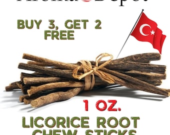 Licorice Root Chew 1 oz. Sticks 100% Natural & Flavored. Glycyrrhiza Glabra Turkish Miswak Stick Natural Toothbrush. Buy 2, Get 2 FREE.