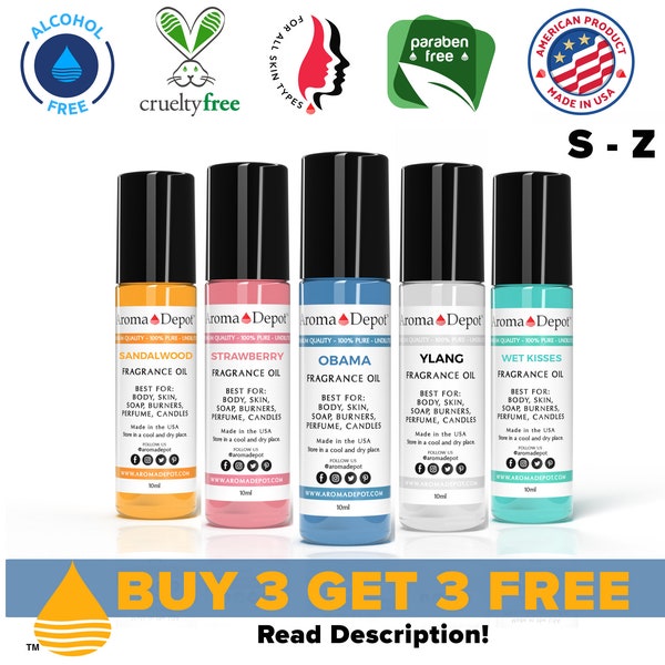 10ml Roll-On Bottles Cologne/Perfume Body Oils Long Lasting & No Dilutions. Buy 3, Get 3 Free.