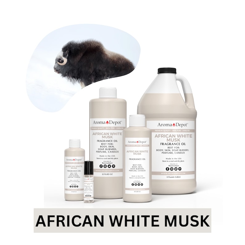 African White Musk Fragrance Oil for Body, Soap, Candle, and Diffuser Bild 1