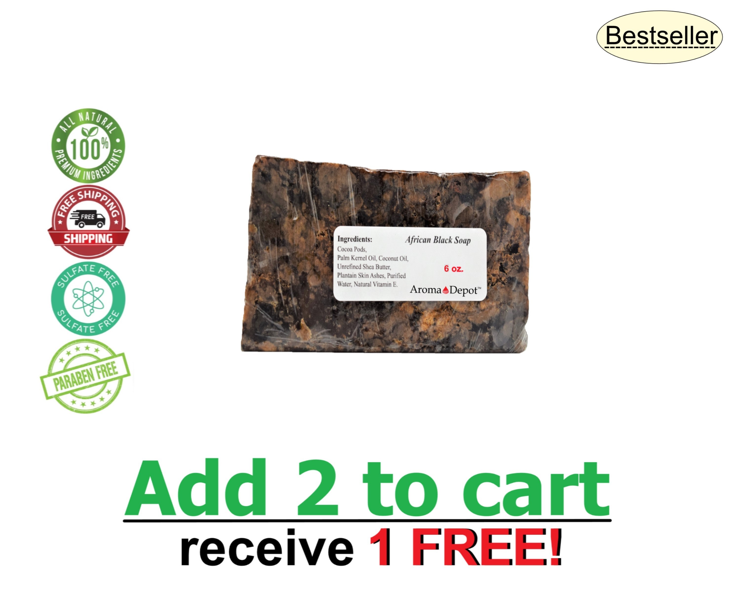 Raw African Black Soap 6oz Bar Natural Acne Care Soap Buy 2 Etsy
