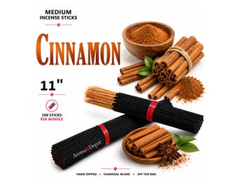 Incense Sticks 11" Cinnamon Bulk Hand Dipped Charcoal Wholesale