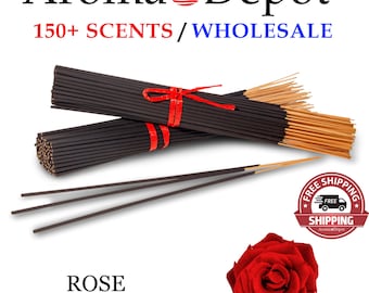 Rose Incense Sticks 11" Handmade, Hand Dipped Natural Variety, BULK Scented, Meditation