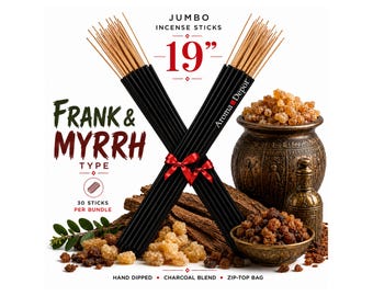 19 inch Frank and Myrrh XL-Jumbo Incense Sticks for Meditation & Relaxation – Buy 3 Get 3 Free