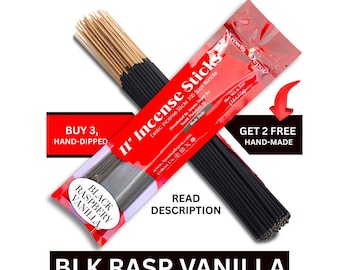 Black Raspberry Vanilla Incense Sticks, Hand-Dipped, 11 Inch