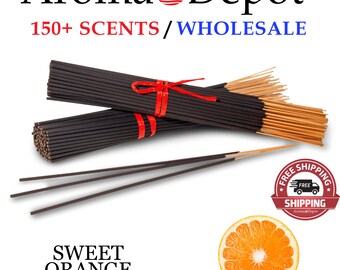 Sweet Orange Incense Sticks 11" Handmade, Hand Dipped Natural Variety, BULK Scented, Meditation